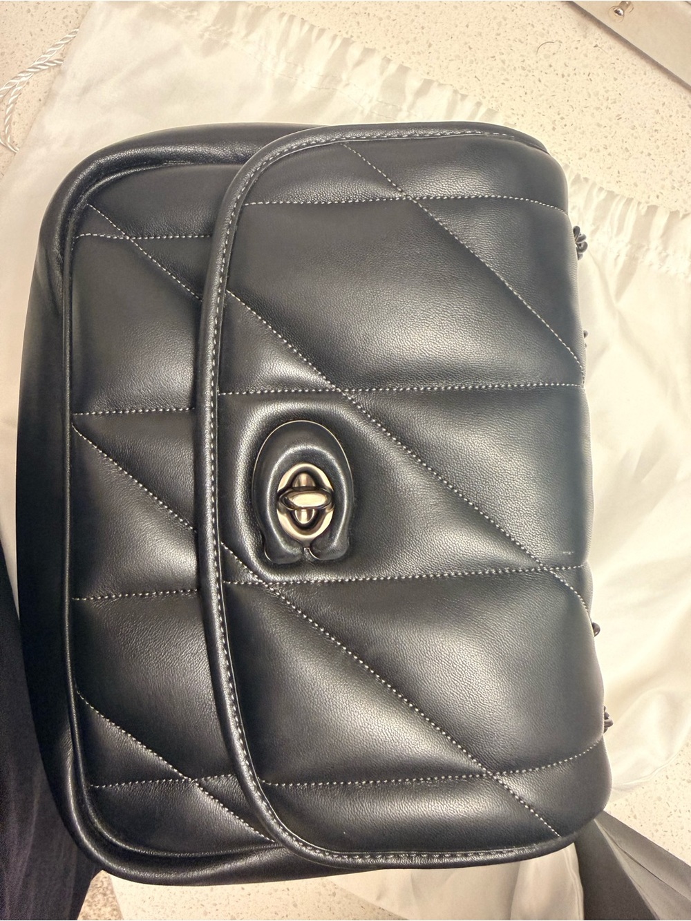 Coach Black Quilted Leather Crossbody with Signature Turnlock - Picture 4 of 14